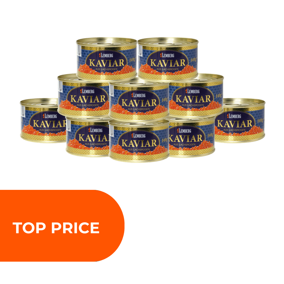 Kaviár z růžového lososa, ALASKA GOLD, 10 x 140g