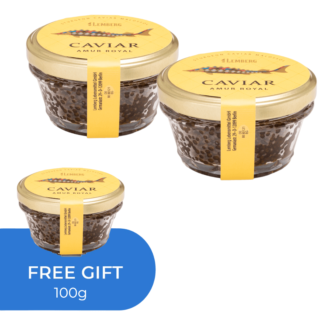 Jeseteří kaviár Amur Royal, 2 + 1 x 100g