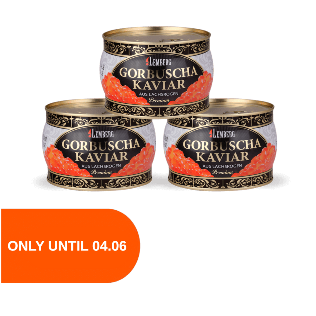 Kaviár z růžového lososa PREMIUM, 3 x 400g