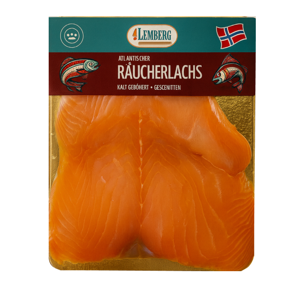 Norský losos, za studena uzený, nakrájený na plátky, 100g